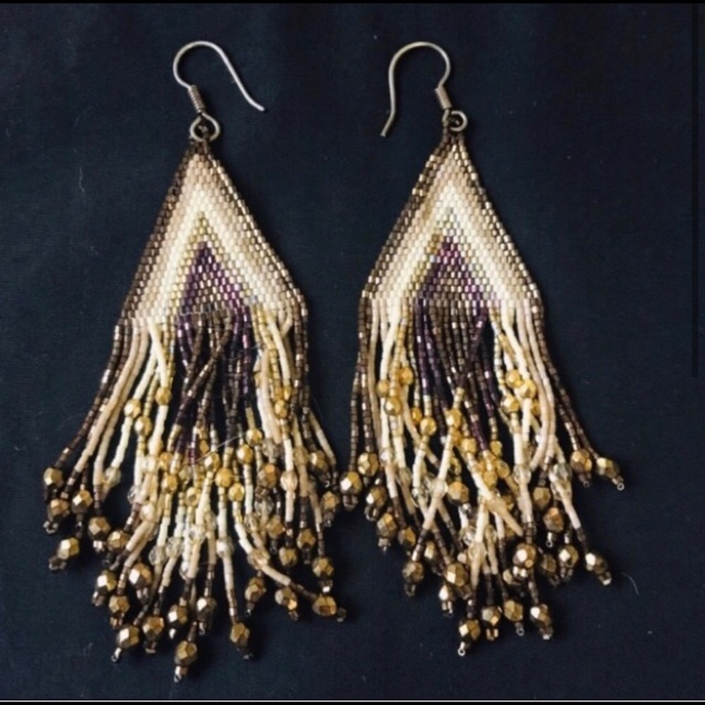 Intermix Earrings Multicolor W Gold/Bronze Beads